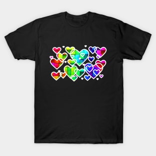 Rainbow hearts white T-Shirt